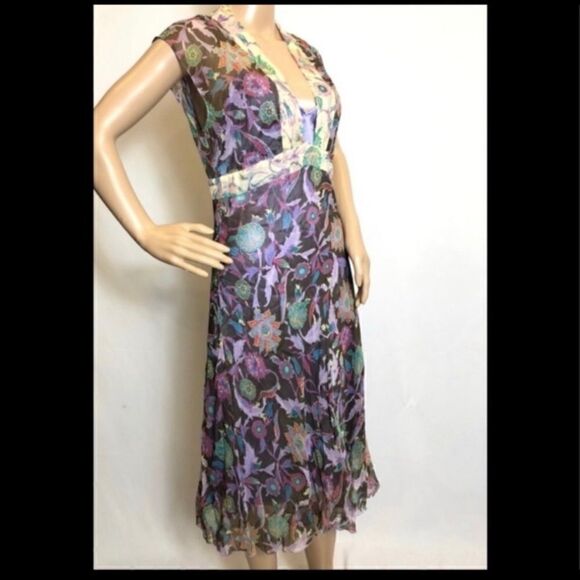 VINTAGE DIANE VON FURSTENBERG ORIBEL SILK DRESS S - Picture 4 of 9